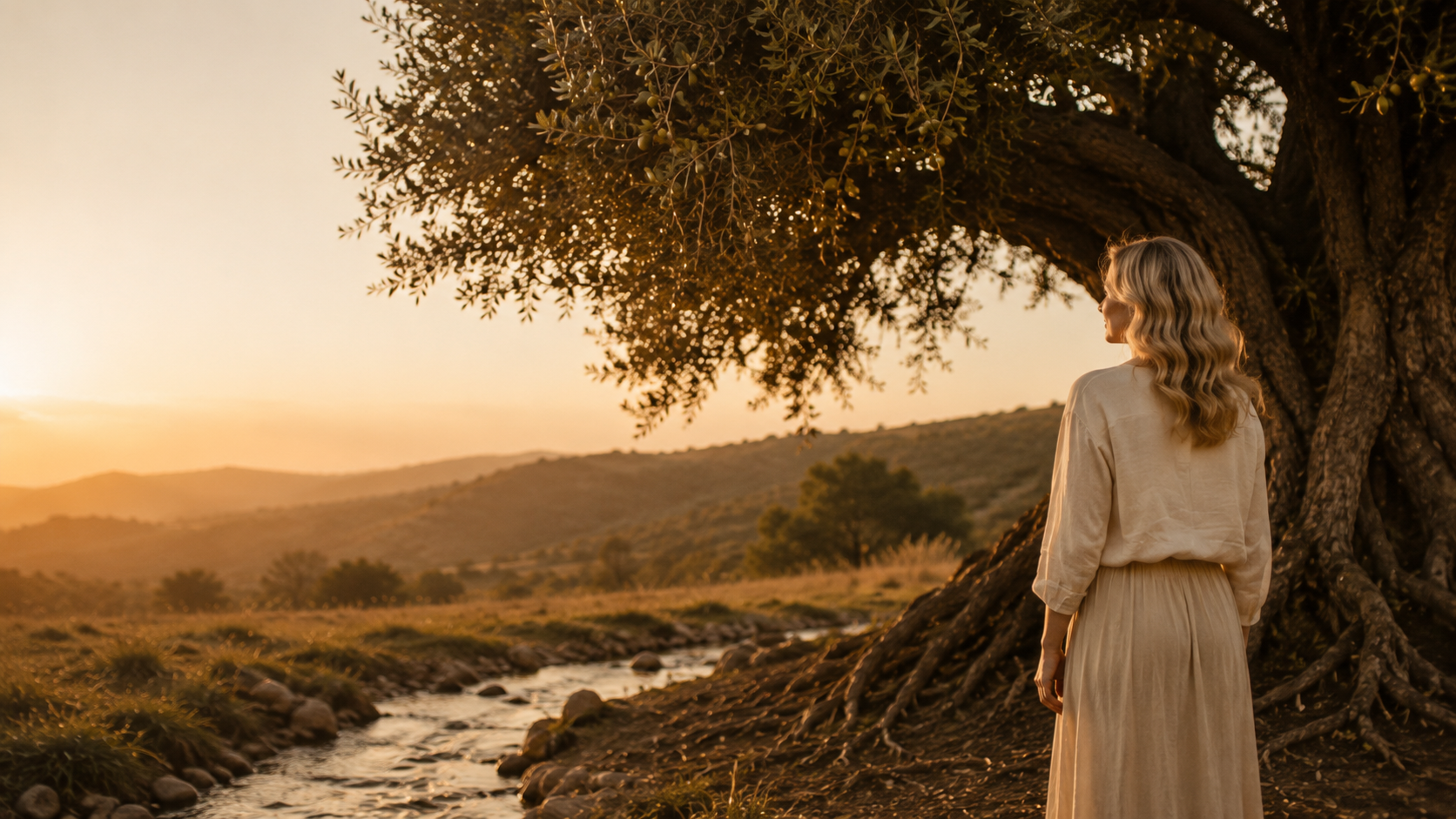 Mulher diante de um horizonte ao entardecer, no estudo As sete forças da mulher Ezer Kenegdo